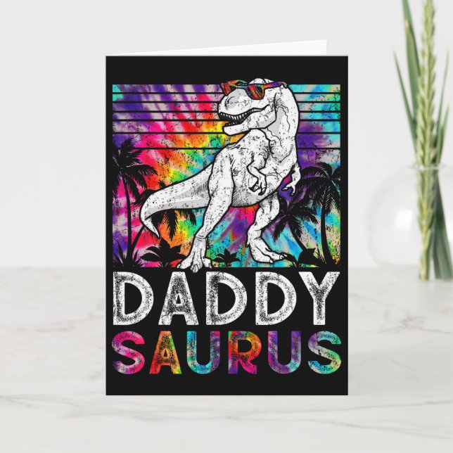 Tarjeta Daddysaurus Dinosaurio Daddy Saurus Familia Combin (Anverso)