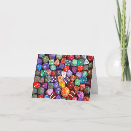Tarjeta dados multicolores