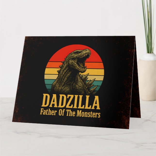 Tarjeta Dadzilla Padre De Los Monstruos Día Del Padre (Anverso)