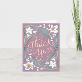 Tarjeta Daffodil con letras de mano Gracias