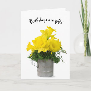 Tarjeta Daffodil Cumpleaños Bouquet