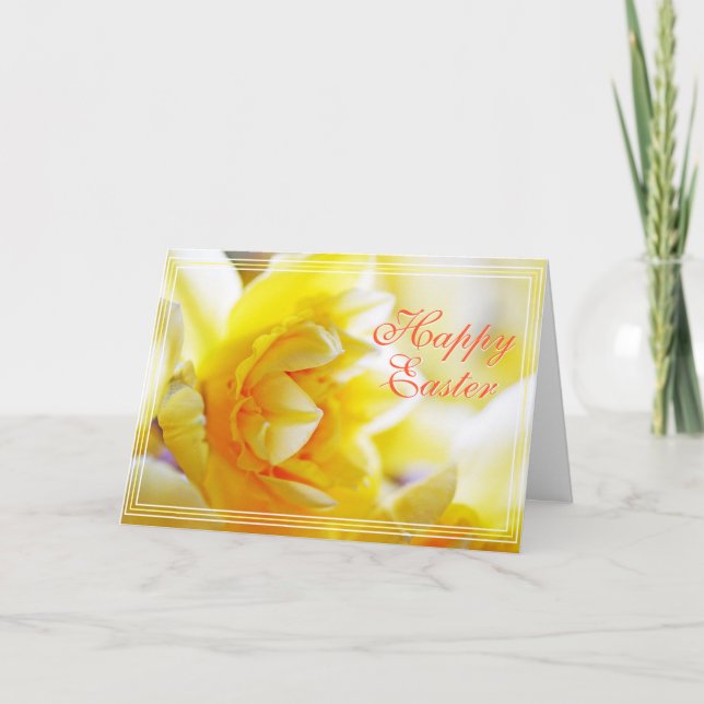 Tarjeta Daffodil Fotografía de Pascua (Anverso)