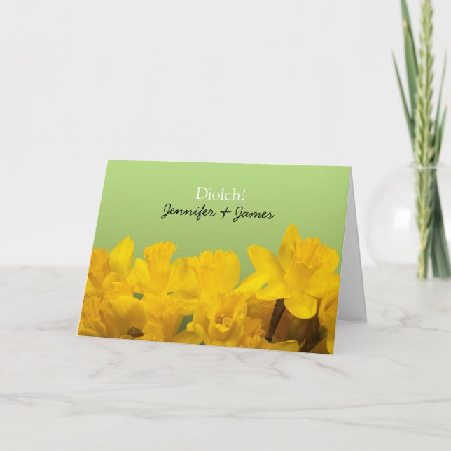 Tarjeta Daffodils Amarillos Gales Personalizados Gracias (Anverso)