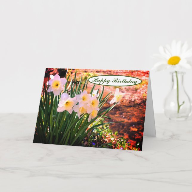 Tarjeta Daffodils De Brook Floral Birthday (Planta pequeña)