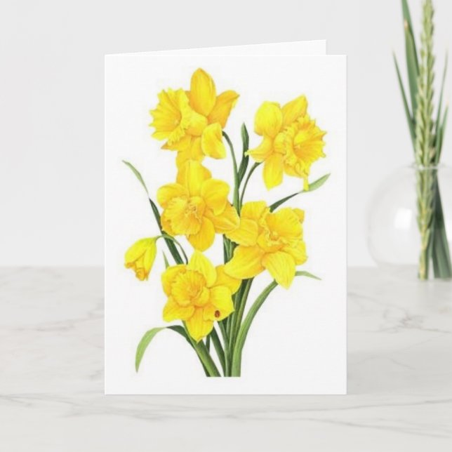 Tarjeta Daffodis amarillos (Anverso)