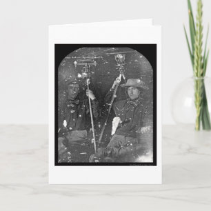 Tarjeta Daguerreotype 1850 de dos topógrafos