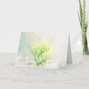 Tarjeta Dahlia Blanca con Centro Verde para Cualquier Ocas