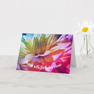 Tarjeta Dahlia Flower Petals Cumpleaños Personalizado
