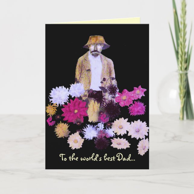 Tarjeta Dahlia Gardener Fathers Day Card (Anverso)
