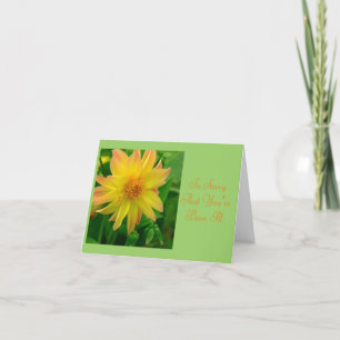 TARJETA DAHLIA/LO SIENTO, ESTÁS ENFERMO/AMARILLO Y NARANJA