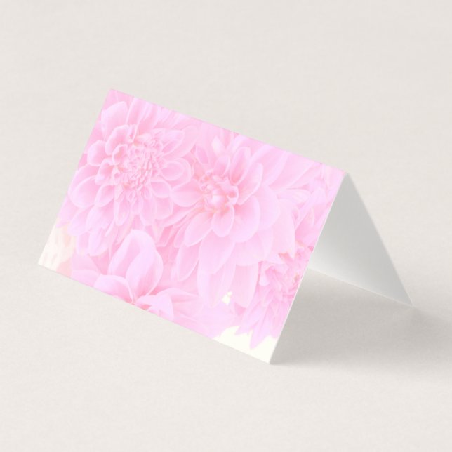 Tarjeta Dahlias En Rosa Suave (Anverso)