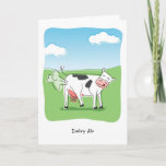 Tarjeta Dairy Air Cow Fart Funny Cumpleaños<br><div class="desc">Personalizado humorístico de una vaca haciendo un pedo con la frase Aire Lácteo haciendo sonar la palabra derriere.</div>