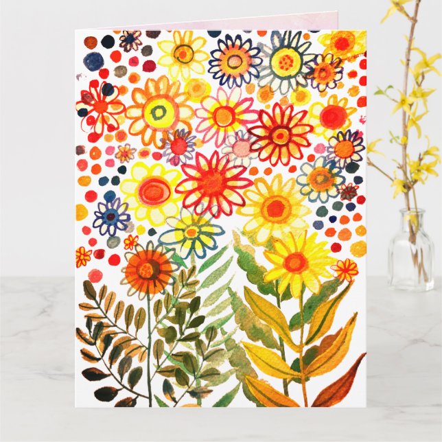 Tarjeta Daisies (flor amarilla)