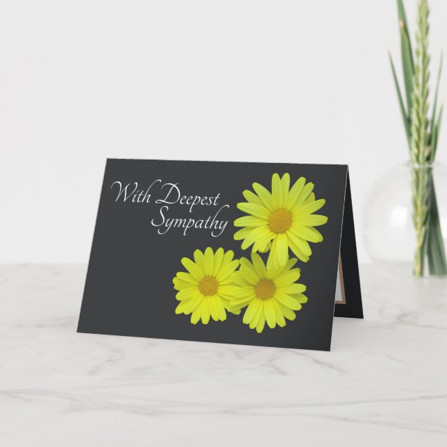 Tarjeta Daisies Amarillos Contra La Simpatía De Fondo Gris (Anverso)