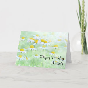 Tarjeta Daisies de bonito en un cumpleaños con una foto de