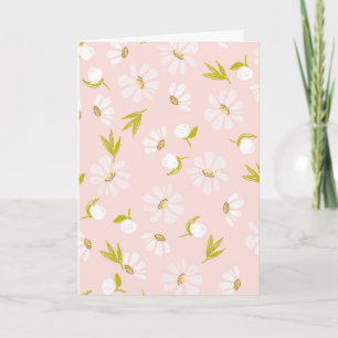 Tarjeta Daisies de color blanco de cumpleaños