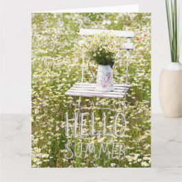 Tarjeta Daisies de flores silvestres de campo de verano + 