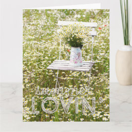 Tarjeta Daisies de flores silvestres de campo de verano + 