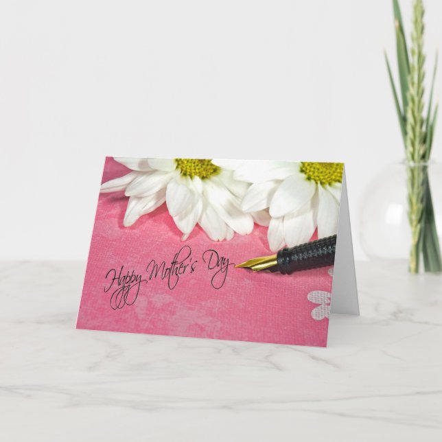 Tarjeta Daisies del Día de la Madre (Anverso)