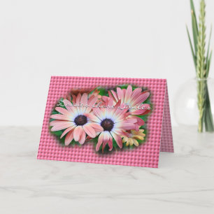 Tarjeta Daisies en Pk Gingham-personalizar en cualquier oc