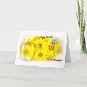 Tarjeta Daisies reflejado - Feliz cumpleaños, hija