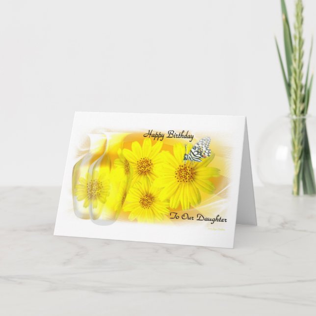 Tarjeta Daisies reflejado - Feliz cumpleaños, hija (Anverso)