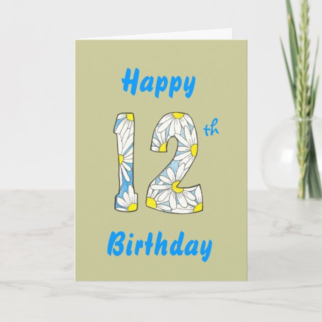 Tarjeta Daisy 12th Birthday Card (Anverso)
