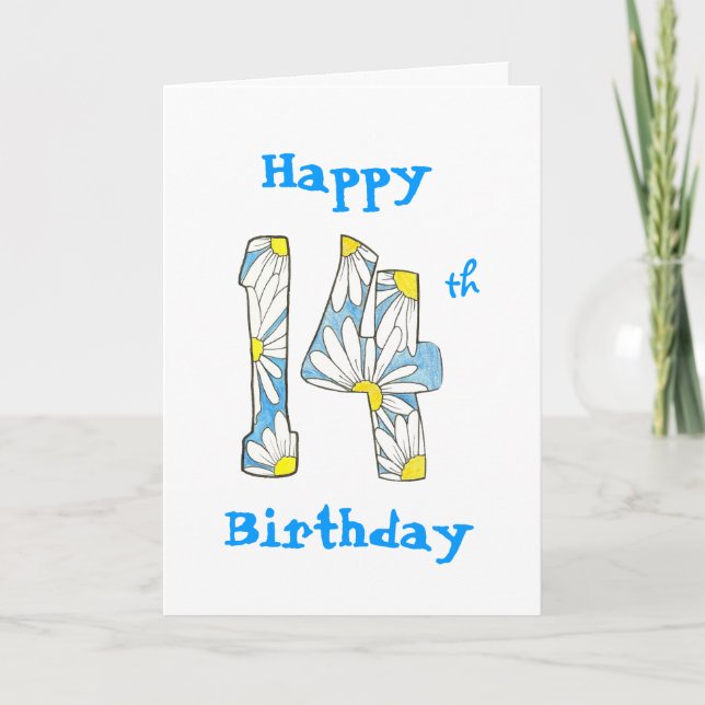 Tarjeta Daisy 14th Birthday Card (Anverso)