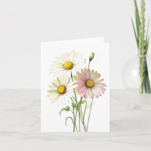 Tarjeta Daisy Acuarela Flor Moderno Profesional