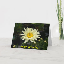 Tarjeta Daisy amarillo pálido, cumpleaños feliz