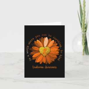 Tarjeta Daisy Be Kind Leukemia Awareness Naranja Ribbon