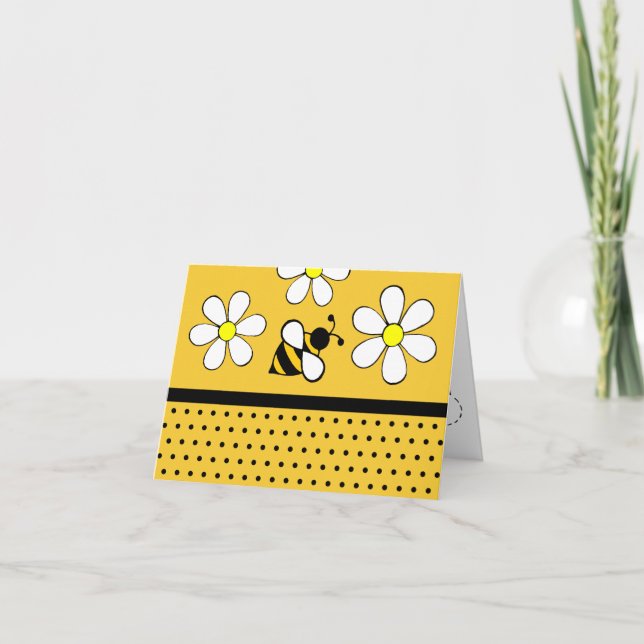 Tarjeta Daisy Bee Gracias Notecards (Anverso)