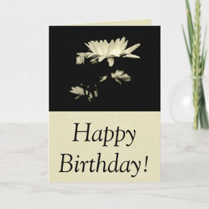 Tarjeta Daisy - Blanco y negro