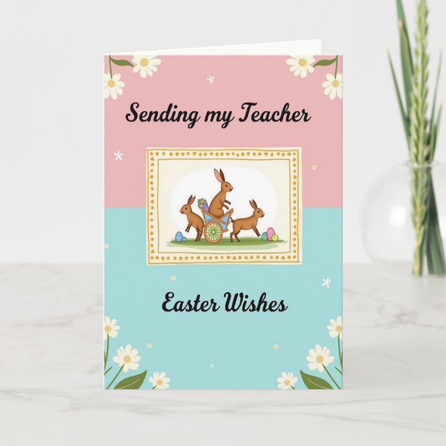 Tarjeta Daisy Blooms Easter Wishes Card (Anverso)