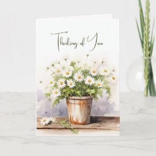 Tarjeta Daisy Bouquet acuarela para pensar en ti