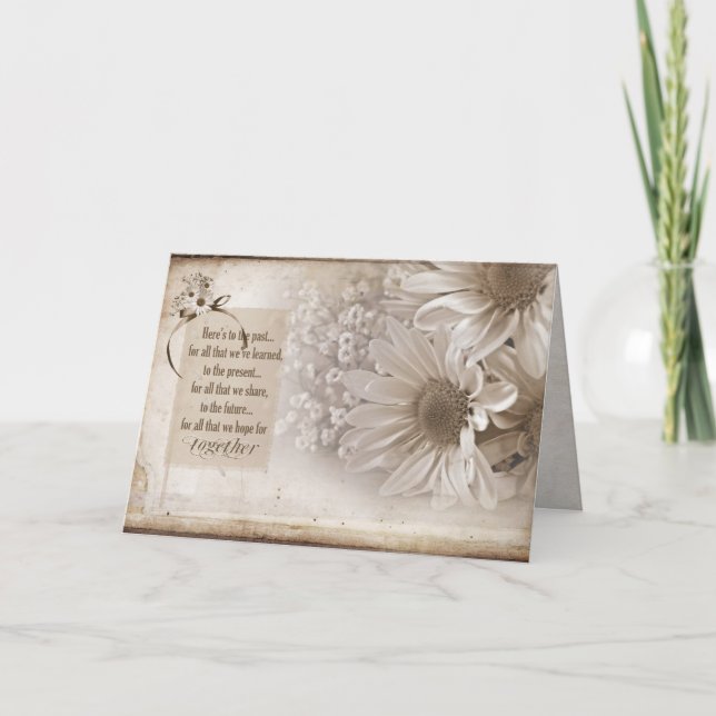 Tarjeta Daisy Bouquet boda aniversario (Anverso)