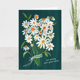 Tarjeta Daisy Bouquet Condolencias pintadas a mano lo sien