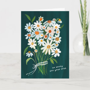Tarjeta Daisy Bouquet Condolencias pintadas a mano lo sien