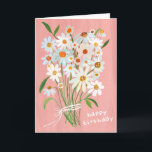 Tarjeta Daisy Bouquet Feliz cumpleaños Gouache pintado a m<br><div class="desc">Personalizar esta tarjeta de margarita pintada a mano con tu propio texto en el frente o dentro! Agregue un nombre si desea o cambie el tipo de letra. Avísame si quieres algo personalizado,  puedo crear los colores que prefieras. ¡Revisa mi tienda para más!</div>