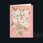 Tarjeta Daisy Bouquet Gouache pintado a mano Felicitacione<br><div class="desc">Personalizar esta tarjeta de margarita pintada a mano con tu propio texto en el frente o dentro! Agregue un nombre si lo desea, o cambie el tipo de letra. También disponible como descarga digital para enviarla instantáneamente por correo electrónico o texto. Avísame si quieres algo personalizado, puedo crear los colores...</div>