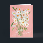 Tarjeta Daisy Bouquet Gouache pintado a mano Felicitacione<br><div class="desc">Personalizar esta tarjeta de margarita pintada a mano con tu propio texto en el frente o dentro! Agregue un nombre si lo desea, o cambie el tipo de letra. También disponible como descarga digital para enviarla instantáneamente por correo electrónico o texto. Avísame si quieres algo personalizado, puedo crear los colores...</div>