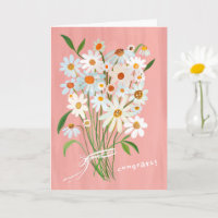 Daisy Bouquet Gouache pintado a mano Felicitacione