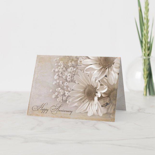 Tarjeta daisy bouquet para el aniversario boda (Anverso)