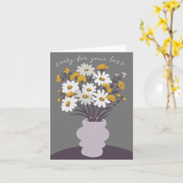 Tarjeta Daisy Bouquet Vase Condolences lamenta la pérdida