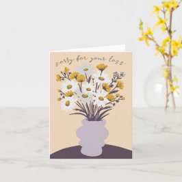 Tarjeta Daisy Bouquet Vase Condolences lamenta la pérdida