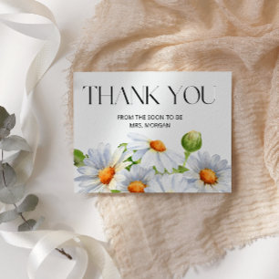 Tarjeta Daisy Bridal Shower minimalista Gracias