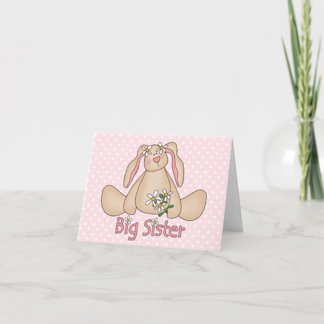Tarjeta Daisy Bunny Big Sister Blank Card (Anverso)