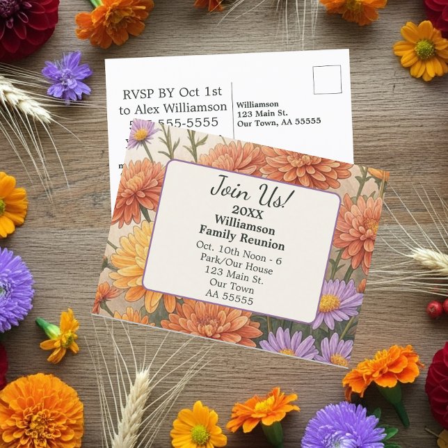 Tarjeta Daisy Floral de Otoño Familia Postcard Reu (Subido por el creador)