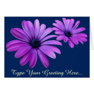 Tarjeta Daisy Flores Azules Tarjetas de felicitaci