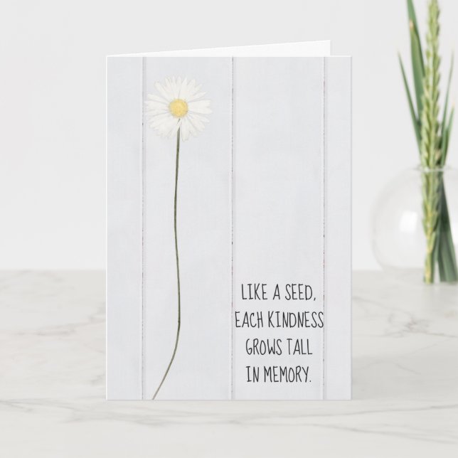 Tarjeta daisy flower on wood gracias (Anverso)